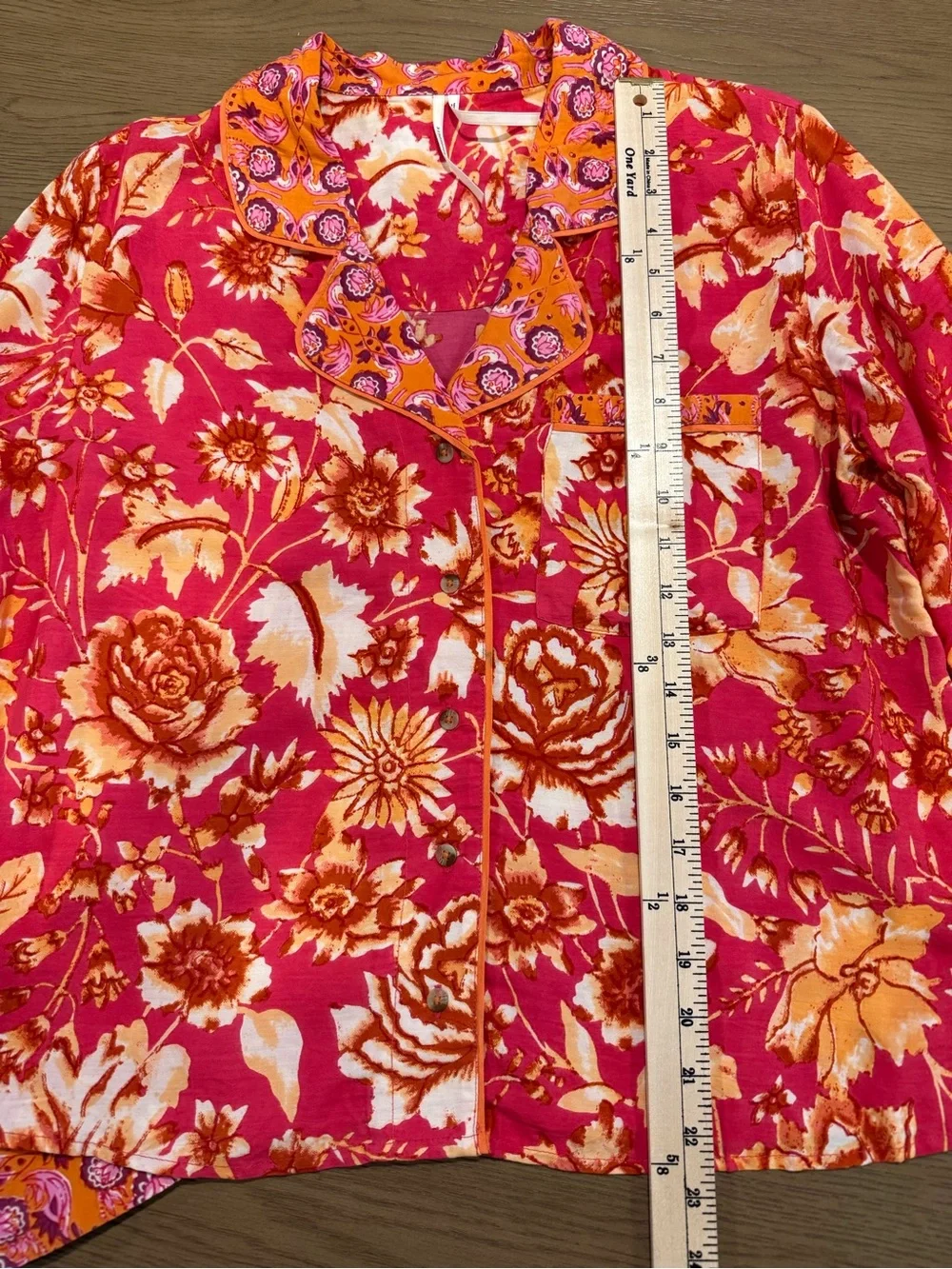 Anthropologie Floral Pajama Top Small Lounge Button Up Boho Cottagecore Feminine